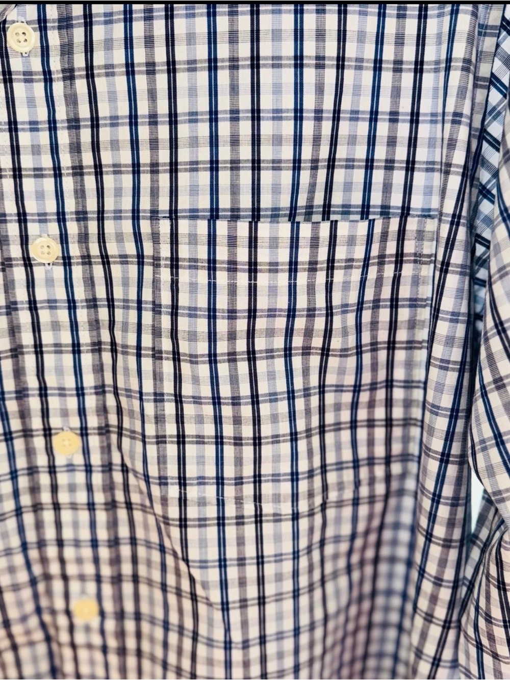 Sonoma Lifestyle Plaid Button Front Shirt Cotton Long Sleeve Men’s Large Blue - Picture 7 of 10